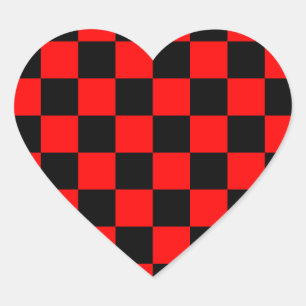 Rockabilly Chequerboard Heart Sticker