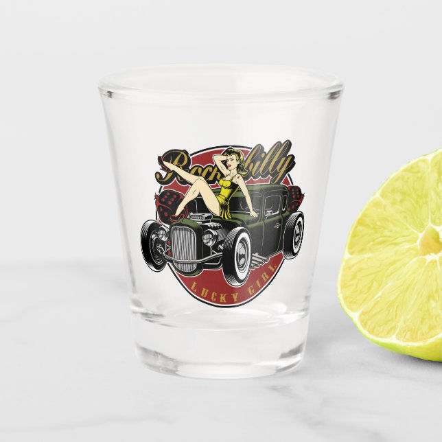 Rockabilly Design Shot glass (Front)