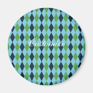 Rockabilly diamond plaid Thunder_Cove Magnet