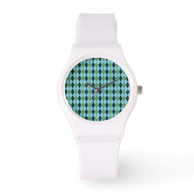 Rockabilly diamond plaid Thunder_Cove Watch (Front)