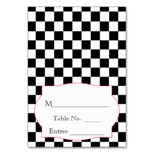 Rockabilly Hearts and Rose Place Card