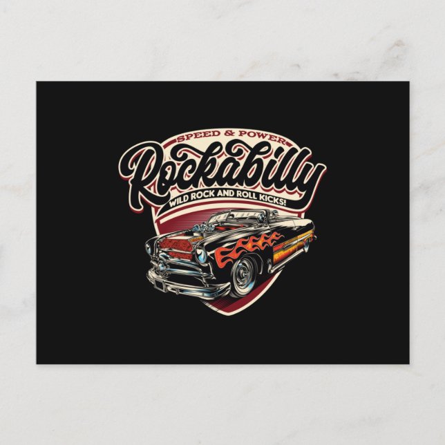 Rockabilly Hotrod Speed Flames - neg Postcard (Front)