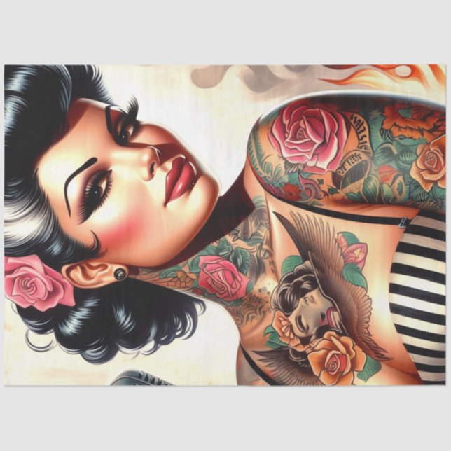 Rockabilly Pin-up Tissue Paper (Front)