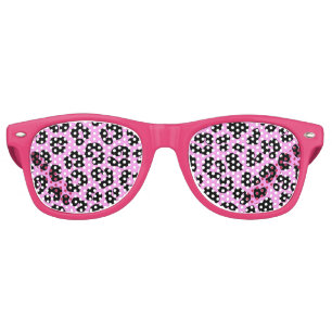Rockabilly Pink Leopard Print Retro Retro Sunglasses