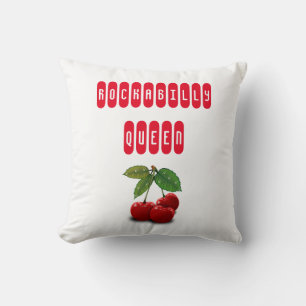 Rockabilly Queen Retro Throw Pillow