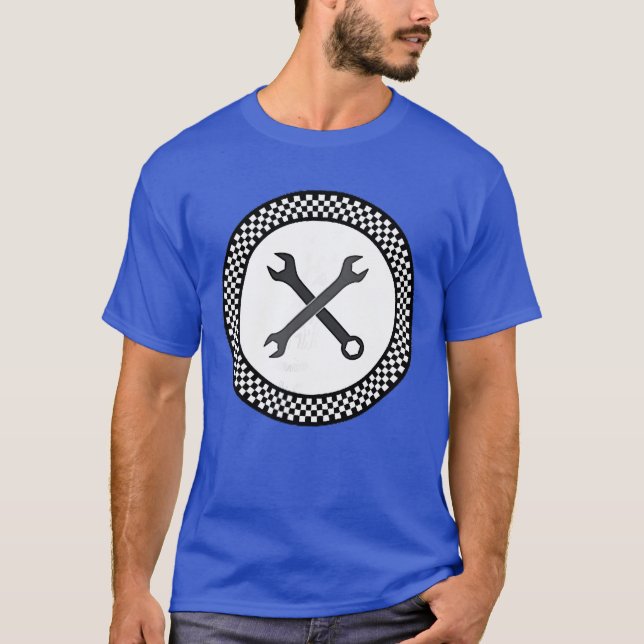 Rockabilly Retro Vintage Checkerboard Pattern Wren T-Shirt (Front)