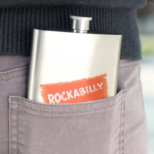 RockaBilly ripped stainless steel flask (In Situ)