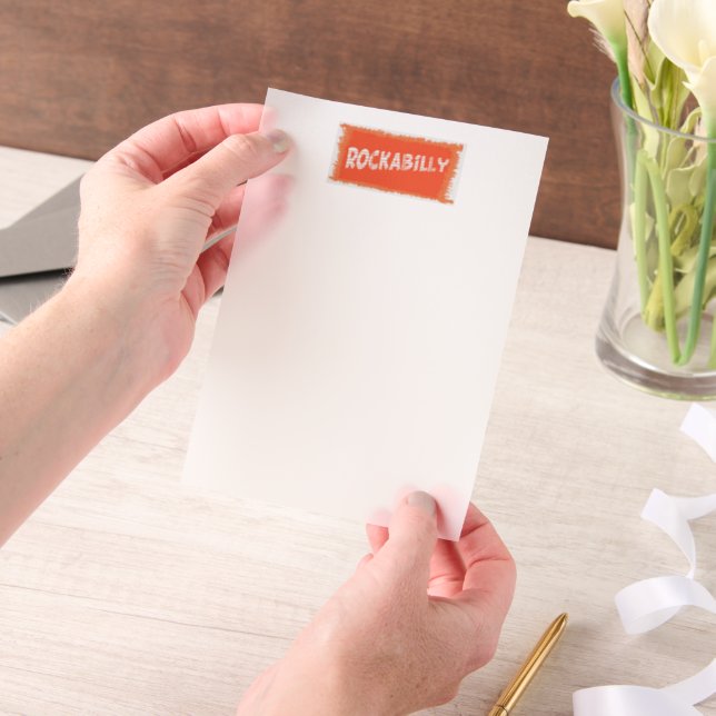 RockaBilly ripped white vellum papers Invitations (Handheld)