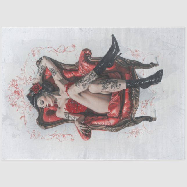 Rockabilly Scarlet Tissue Paper (Front)