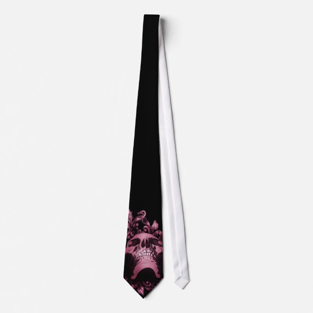 Rockabilly Skull Tie - Red/Purple (Front)