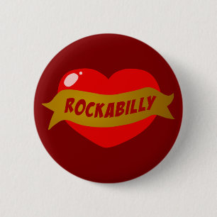 Rockabilly Tattoo Heart 6 Cm Round Badge