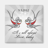 Rockabilly Tattoo Swallows Save the Date Wedding