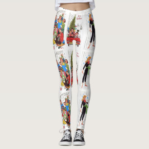 rockabilly vintage Christmas leggings