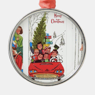 rockabilly vintage Christmas Metal Tree Decoration