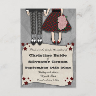 Rockabilly Wedding, 3.5x5 save the date