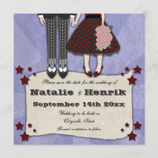 Rockabilly Wedding, 5.25x5.25 save the date