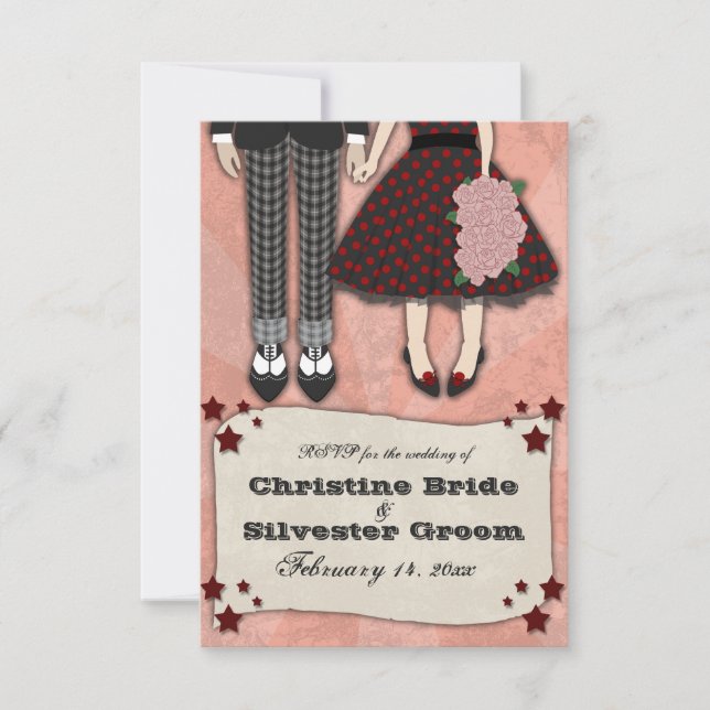 Rockabilly Wedding, rsvp Card (Front)