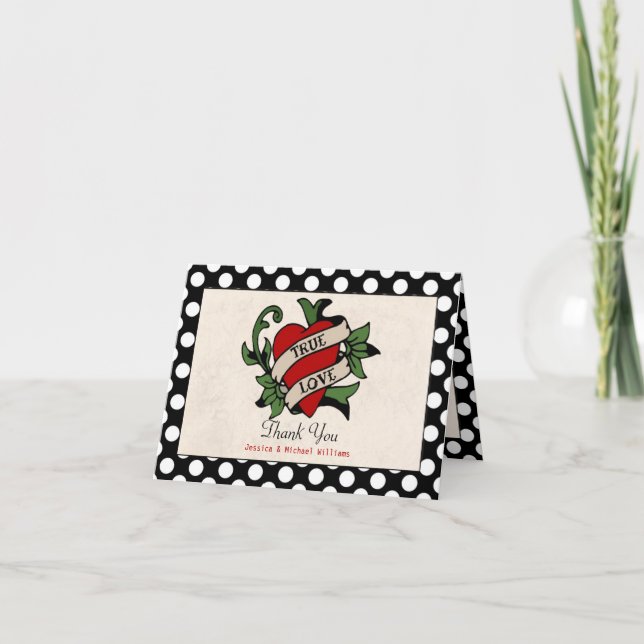 Rockabilly Wedding Thank You Card (Front)