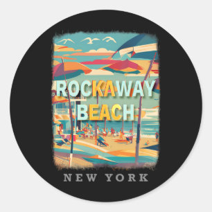 Rockaway Beach New York Queens Ny Surfing Paradise Classic Round Sticker
