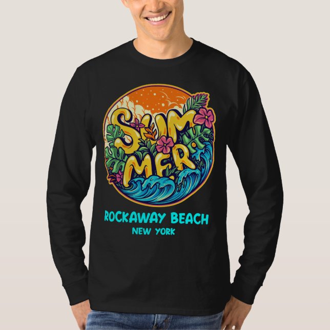 Rockaway Beach New York Summer Vacation Souvenir T-Shirt (Front)