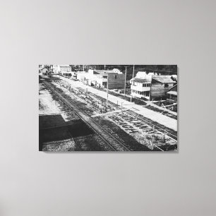 Rockaway, Oregon Beach and Main Street Photograp Canvas Print