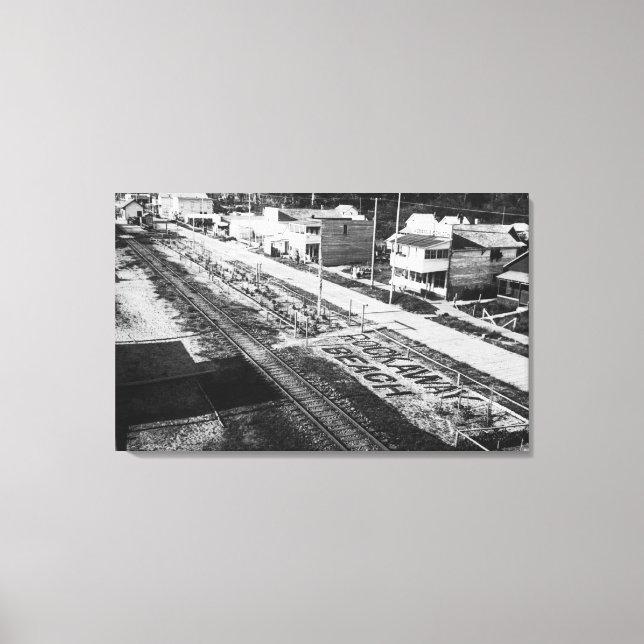 Rockaway, Oregon Beach and Main Street Photograp Canvas Print (Front)