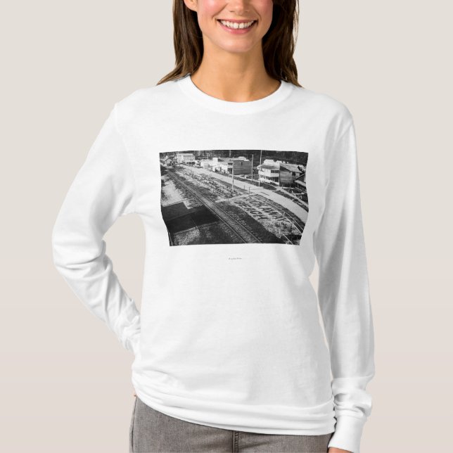 Rockaway, Oregon Beach and Main Street Photograp T-Shirt (Front)