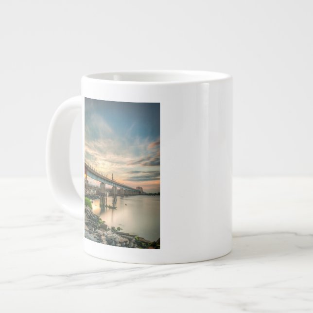 Rockaway Train Bridge Large Coffee Mug (Front Left)