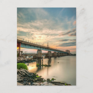 Rockaway Train Bridge Postcard
