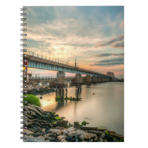 Rockaway Train Bridge Spiral Notebook