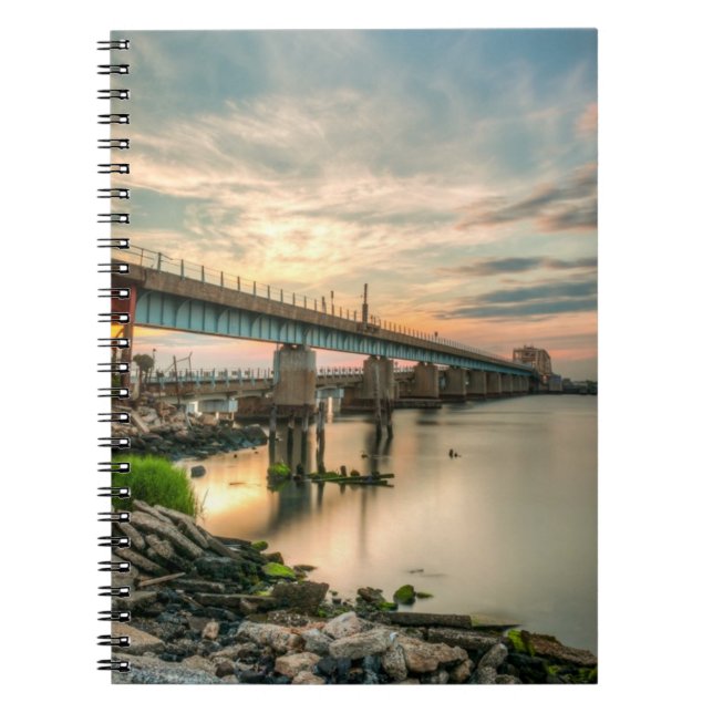 Rockaway Train Bridge Spiral Notebook (Front)