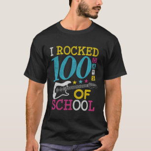 Rocked 100 Days of School  Guitar Music Teacher Ki T-Shirt