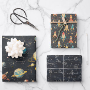 Rocked Science Universe Planets Astronomical Stuff Wrapping Paper Sheet
