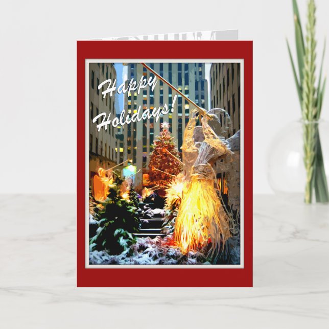Rockefeller Centre Christmas Tree Greeting Cards (Front)