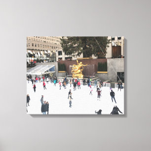 Rockefeller Centre Ice Skating Rink Christmas NYC Canvas Print