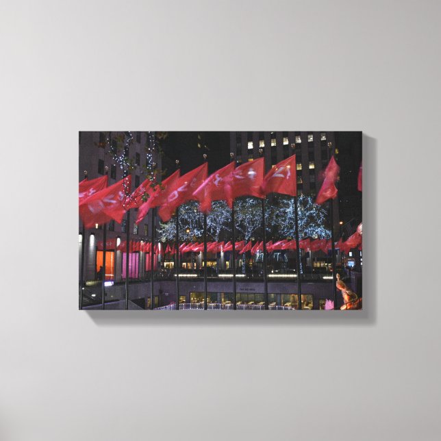 Rockefeller Centre Ice Skating Rink NYC Photograph Canvas Print (Front)