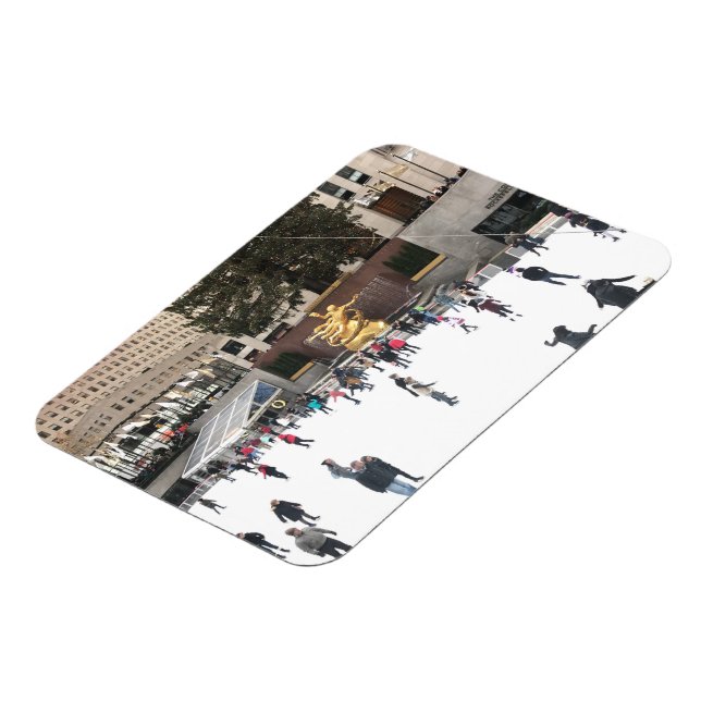 Rockefeller Centre Ice Skating Rink NYC Photograph Magnet (Left Side)
