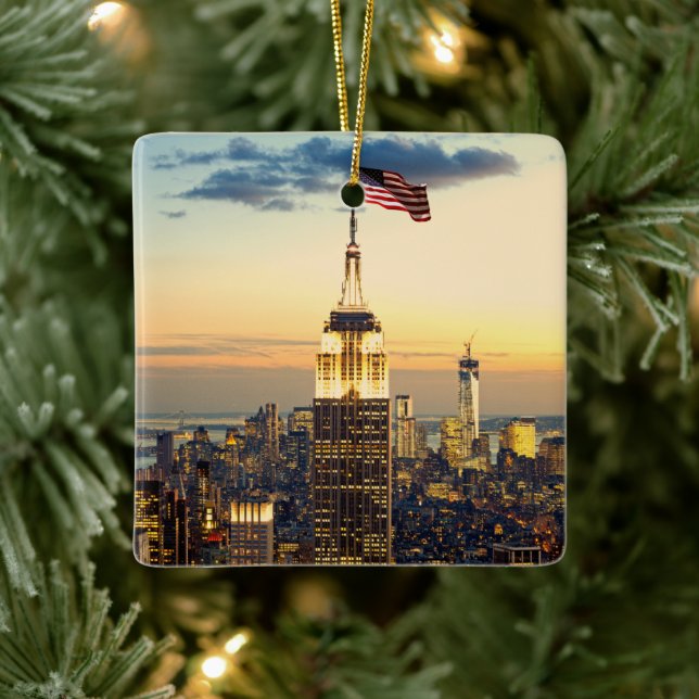 Rockefeller Centre Manhattan New York City Ceramic Ceramic Ornament (Tree)