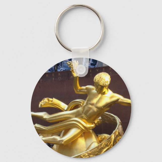 Rockefeller Centre Prometheus Statue Key Ring (Front)