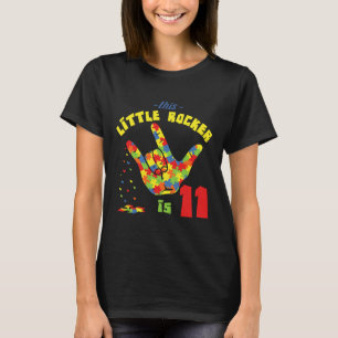 Rocker Age 11 Born Birth Puzzle Autism Awareness T-Shirt