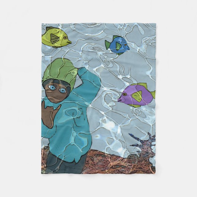 Rocker Boy Fleece Blanket (Front)