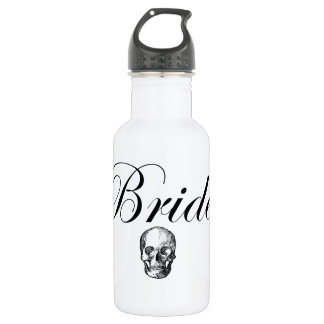 Rocker Bride Goth Skull Water Bottle