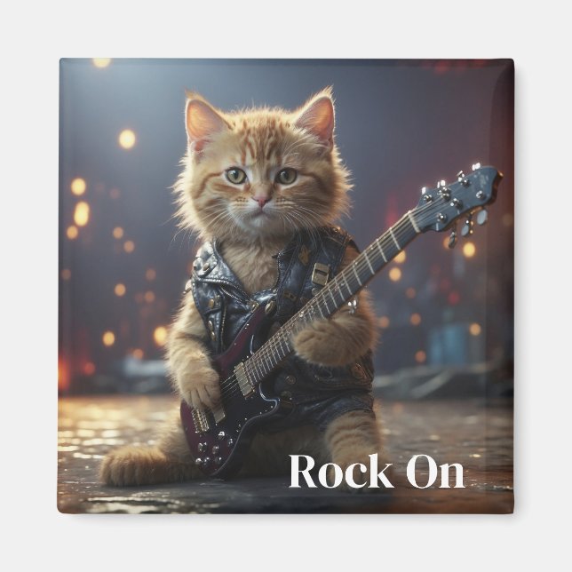 Rocker Cat Magnet (Front)