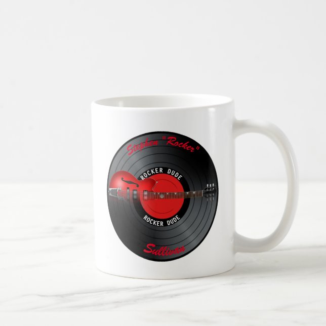 Rocker Dude Guitar Record Name Coffee Mug (Right)