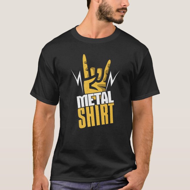 Rocker Hand Metal Sign Rock Metal Lover Metal Prem T-Shirt (Front)