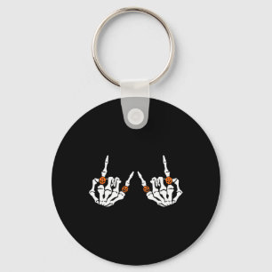 Rocker Hand Sign Rock Skeleton Pumpkin Skull Rings Key Ring
