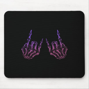 Rocker Hand Sign Rock Skeleton Retro Halloween Men Mouse Pad