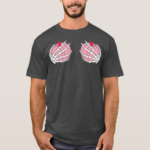 Rocker Hand Sign Rock Skeleton Retro Halloween Men T-Shirt