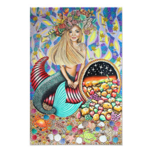 Rocker Mermaid And The Enchanted Cornucopia Photo Print