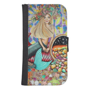 Rocker Mermaid And The Enchanted Cornucopia Samsung S4 Wallet Case